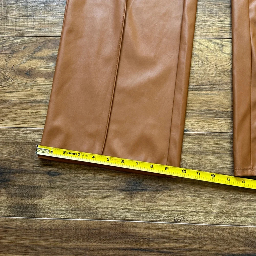 Wild Fable Women's High-Rise Faux Leather Flare Pant Copper Size 00 NWT - Picture 5 of 8